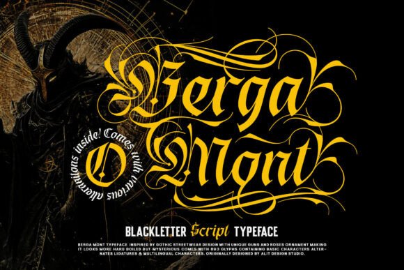 Berga Mont: A Gothic Blackletter Font That Commands Attention